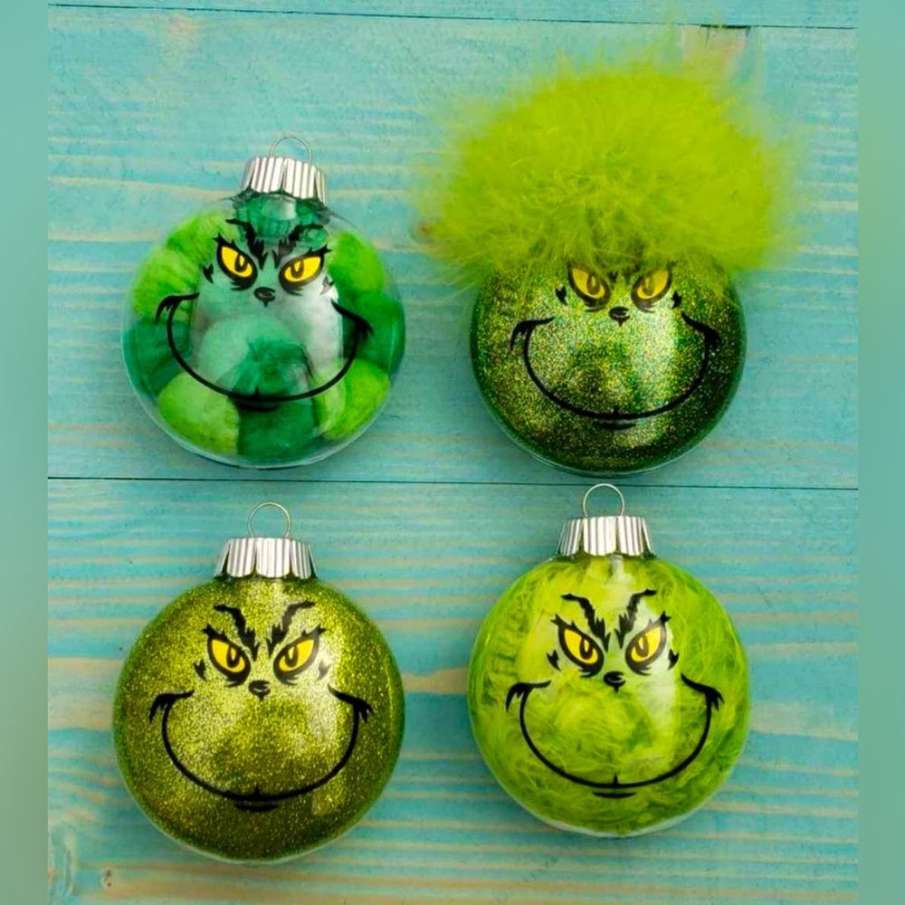 The Grinch Christmas Ornament Set of 4 Shatterproof